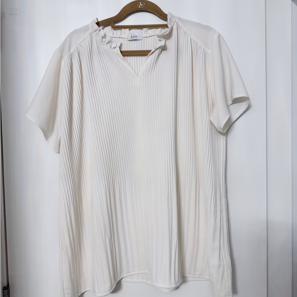 a.v.v- Women's pleated flutter sleeve Tunic Top Cool Touch UV Cut M from Japan